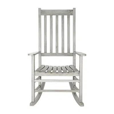 Kirkland's Wash Acacia Wood Outdoor Rocking Chair In Gray
