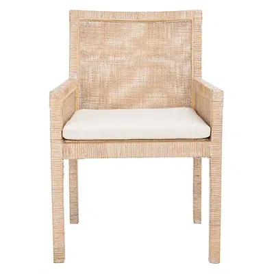 Kirkland's Wash Cane And Mango Wood Rayan Accent Chair In Neutral