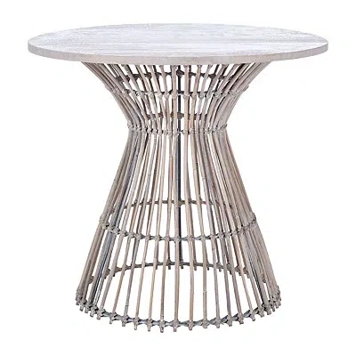 Kirkland's Wash Mango Wood Top Accent Table In Gray