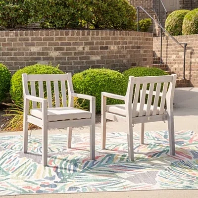 Kirkland's Wash Teagon Outdoor Dining Chairs In White