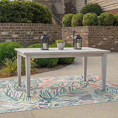 Kirkland's Wash Teagon Outdoor Dining Table In White