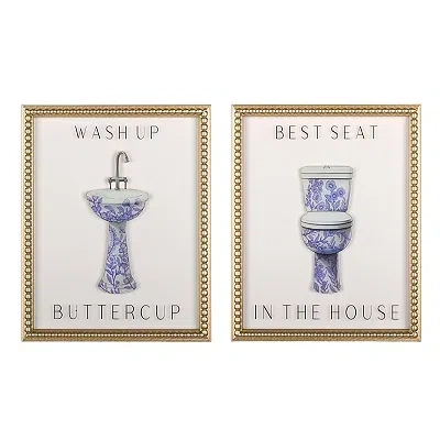 Kirkland's Wash Up Bathroom Wall Plaques In Multi