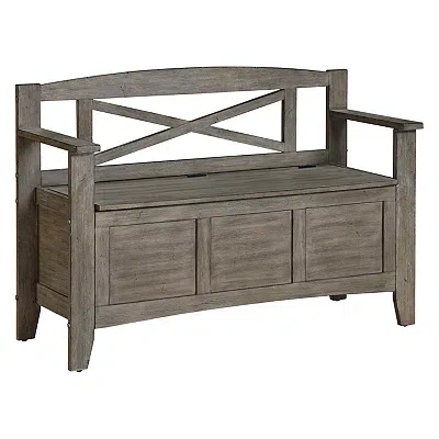 Kirkland's Wash Wood Lift-top Storage Entryway Bench In Brown