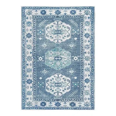 Kirkland's Washable Shary Blue Area Rug