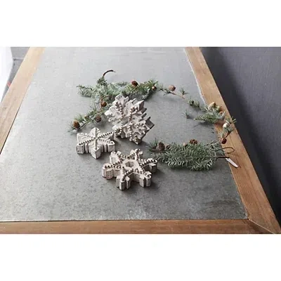 Kirkland's Washed Beaded Tabletop Snowflakes In White