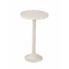 Kirkland's Washed Wood Scalloped Kylee Accent Table In White