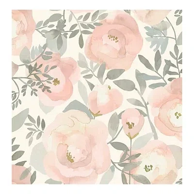 Kirkland's Watercolor Roses Peel & Stick Wallpaper In Multi
