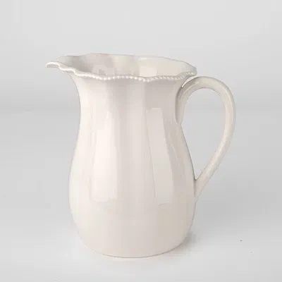 Kirkland's Wavy Beaded Pitcher In White