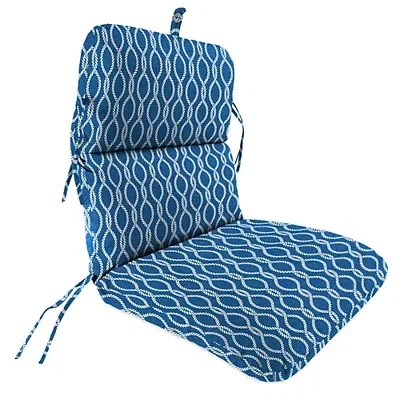 Kirkland's Wavy Lattice Outdoor Chair Cushion In Blue