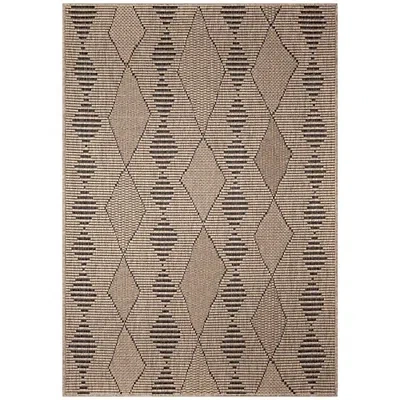 Kirkland's Wavy Lines & Diamonds Outdoor Area Rug In Brown