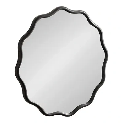 Kirkland's Wavy Scallop Round Wall Mirror In Black
