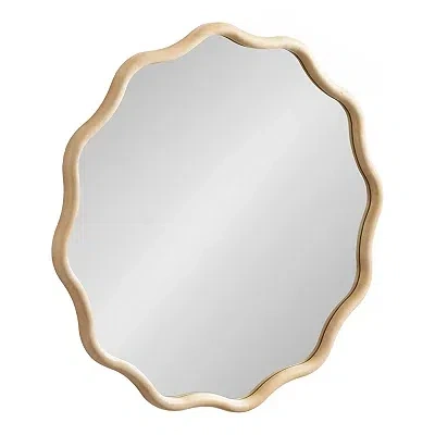 Kirkland's Wavy Scallop Round Wall Mirror In Nude