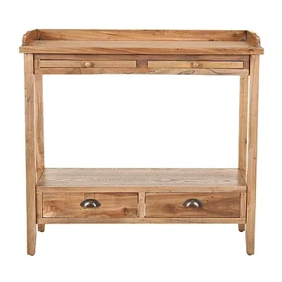 Kirkland's Weathered Oak Finish Console Table In Brown