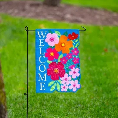 Kirkland's Welcome Floral Cutout Garden Flag In Multi