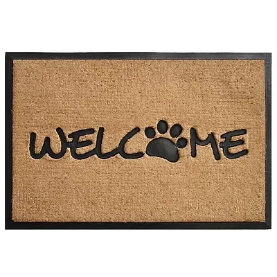Kirkland's Welcome Paw Doormat In Black