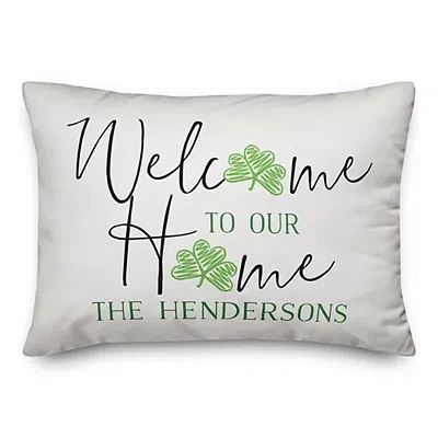 Kirkland's Welcome To Our Home Shamrock Personalized Pillow In Multi