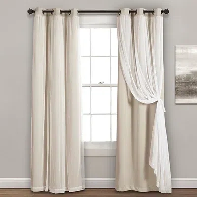 Kirkland's Wheat Curtain Panel Set With Overlay In White