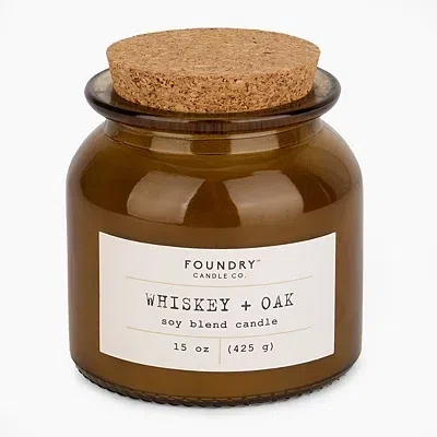 Kirkland's Whiskey & Oak Typewriter 1-wick Jar Candle In Brown