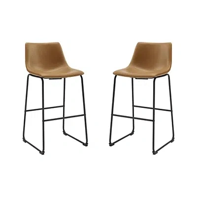 Kirkland's Whiskey Brown Faux Leather Bar Stools