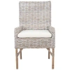 Kirkland's Whitewash Kubu Rattan Sarah Accent Chair In White