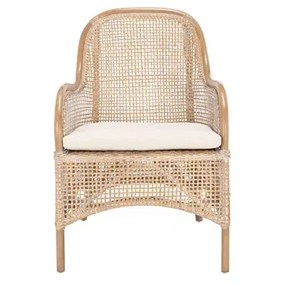 Kirkland's Whitewash Rattan Janelle Accent Chair In Multi