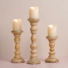 Kirkland's Whitewashed Spindle Pillar Candle Holder In Brown
