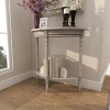 Kirkland's Whitewashed Wood Half Moon Console Table In Brown