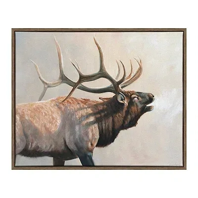 Kirkland's Wild Elk Framed Canvas Art Print In Multi