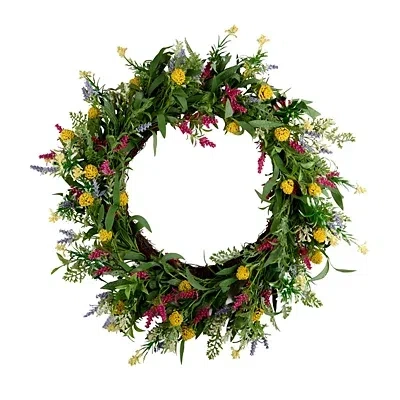 Kirkland's Wildflower Leaves Wreath In Multi