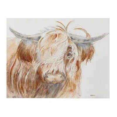Kirkland's Windswept Highland Bull Canvas Art Print In Multi