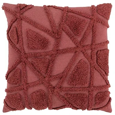 Kirkland's Wine Geo Tufted Throw Pillow In Red