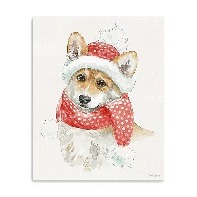Kirkland's Winter Paws Corgi Canvas Art Print In Multi