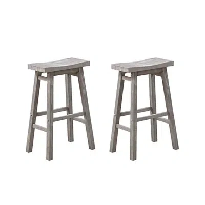 Kirkland's Wire Brush Saddle Bar Stools In Gray