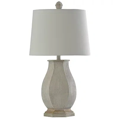 Kirkland's Wirebrushed Oval Table Lamp In White
