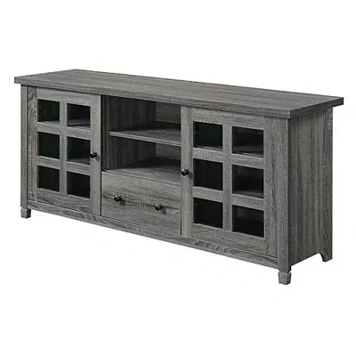 Kirkland's Wood 2-door Windowpane Media Cabinet In Gray