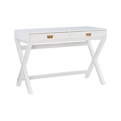 Kirkland's Wood 2-drawer X-frame Desk In White