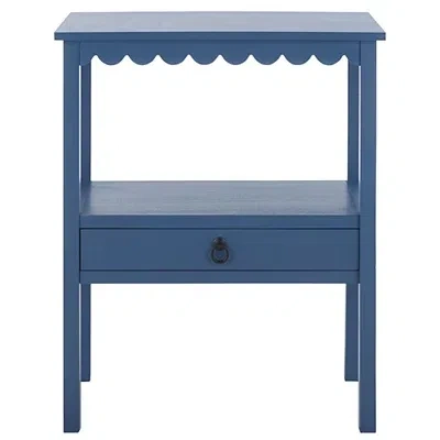 Kirkland's Wood 2-tier Cottage Accent Table In Blue