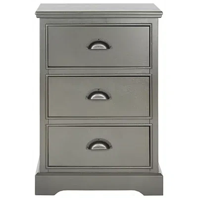 Kirkland's Wood 3-drawer Britte Side Table In Gray