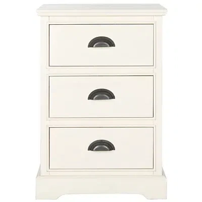 Kirkland's Wood 3-drawer Britte Side Table In White