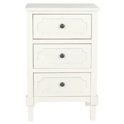 Kirkland's Wood 3-drawer Rosa End Table In White