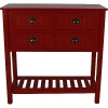 Kirkland's Wood 4-drawer Console Table In Red