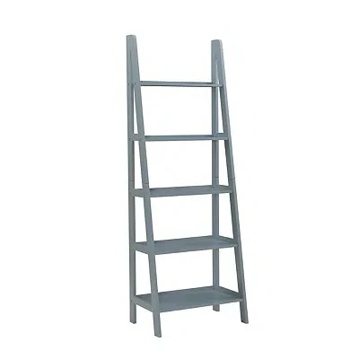 Kirkland's Wood 5-tier Ladder Bookshelf In Blue