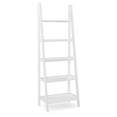 Kirkland's Wood 5-tier Ladder Bookshelf In White
