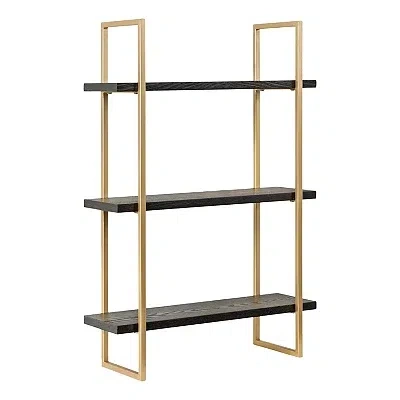 Kirkland's Wood And Gold Metal Leigh Wall Shelf In Multi
