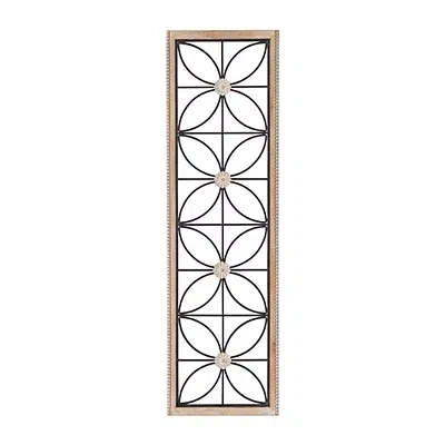 Kirkland's Wood And Metal Floral Windowpane Wall Plaque In Multi
