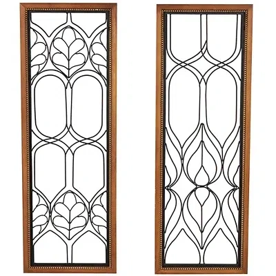 Kirkland's Wood And Metal Wire Wall Plaques In Multi