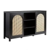 Kirkland's Wood And Rattan 2-door Sideboard In Black