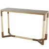 Kirkland's Wood And Rope Geometric Console Table In Brown