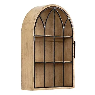 Kirkland's Wood Arched Megara Wall Cabinet In Neutral