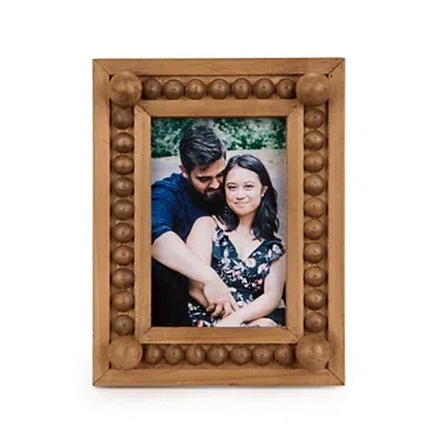 Kirkland's Wood Beaded Picture Frame In Brown